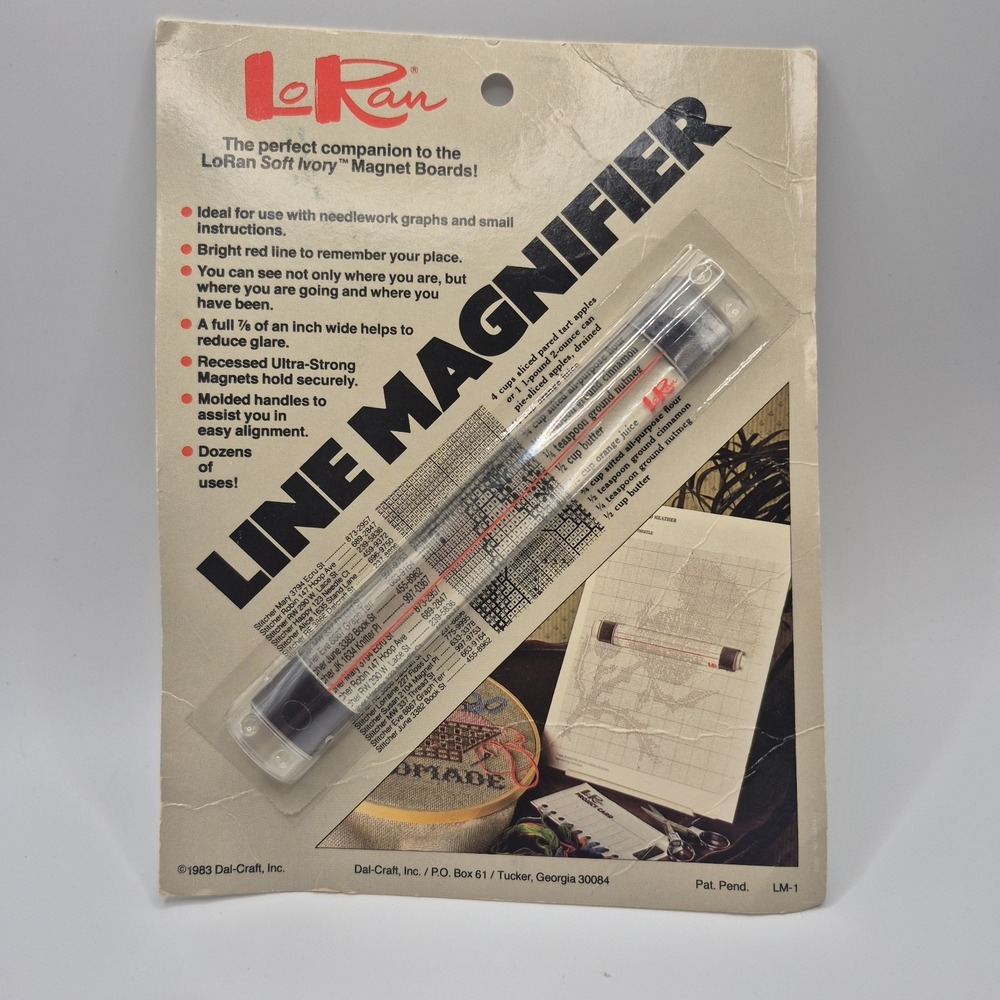 LoRan Line Magnifier Dal-Craft Vintage 1983 Sealed for Needlework & Crafts #LM-1